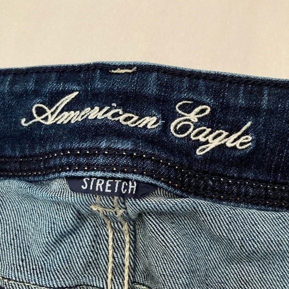 American Eagle Original‎ Boot Jeans Womens 6 Low Rise Long Flare Stretch Denim - Picture 3 of 8